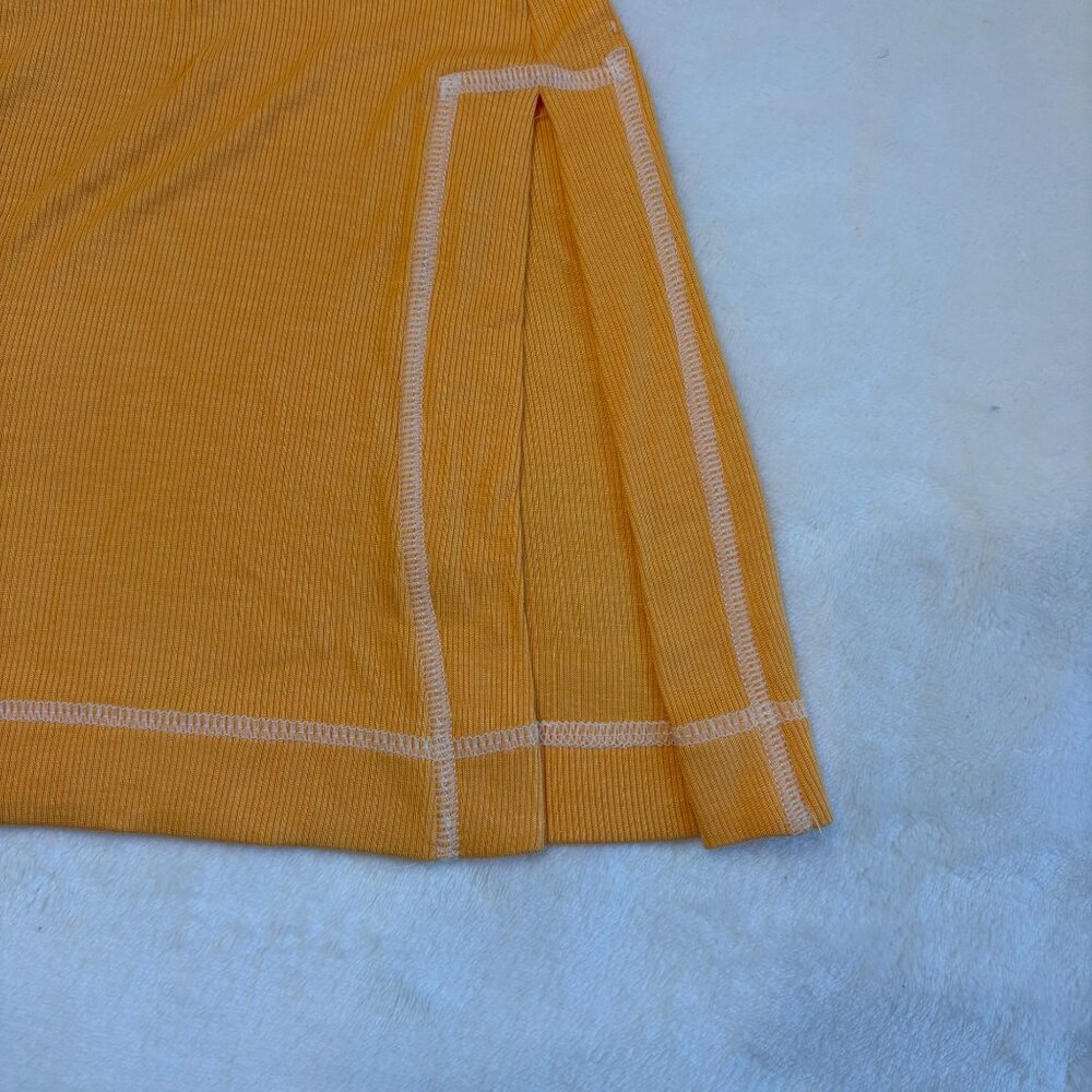Out From Under Y2K Yellow Boho Ribbed Wide-Leg Loungewear Drawstring Pants L - Picture 4 of 12